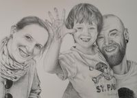 Zeichnung Familienportrait